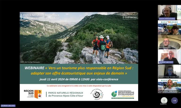 Webinaire sur le tourisme responsable et l’adaptation de l’offre – Parcs naturels régionaux de la Région Sud